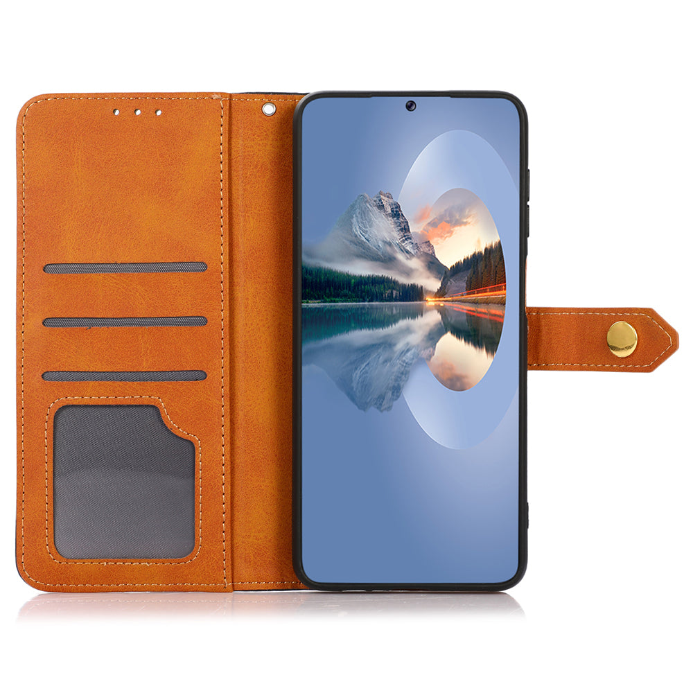 KHAZNEH Pro Samsung Galaxy F14 5G Kožená peněženka Pouzdro na telefon Stánek s texturou hovězí kůže Kryt na telefon KHAZNEH Pro Samsung Galaxy F14 5G Kožená peněženka Pouzdro na telefon Stánek s texturou hovězí kůže Kryt na telefon